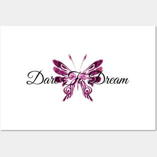 Dare to Dream Mandala Butterfly Posters and Art